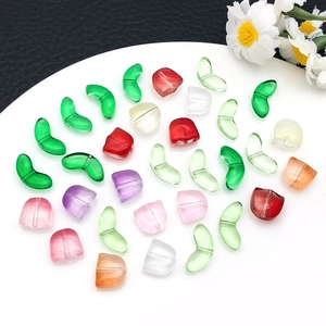 Cuentas de vidrio degradado de colores con forma de tulipán para joyería artesanal DIY