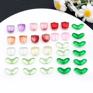 Lampwork Cristal Hoja Pétalo Cuentas DIY Joyería Creación Accesorios Para Pulsera Pendientes Multicolor Transparente Cuentas