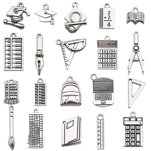 Lot de pendentifs en alliage thématique éducation argent antique pour bijoux DIY