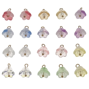 Gradient lily of the valley flower pendant accessories for jewelry making in pastel colors