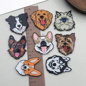 Set of 8 colorful dog breeds acrylic charms with 3.5cm scale for DIY accessories