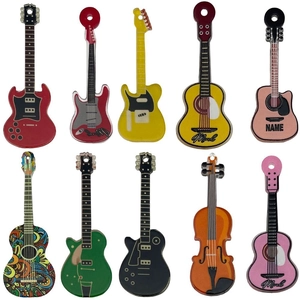 Set de colgantes de acrílico coloridos de guitarra y violín para joyería artesanal DIY