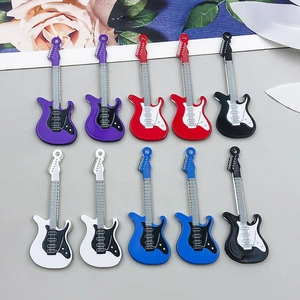 Acrylic Music Guitar Musical Instrument Pendant Charms For DIY Necklace Bracelet Handmade Jewelry Making Craft Accessories