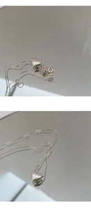 Vue détaillée du collier pendentif coeur en argent S925 avec une chaîne élégante
