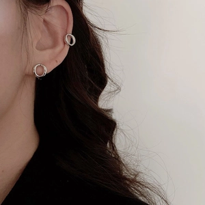 Boucles d'Oreilles Créoles en Forme de O Minimalistes Pour Hommes Femmes Boucles d'Oreilles Géométriques en Cuivre Avec Tige en Argent Sterling 925 Bijoux Vintage