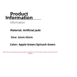 Guía de tallas de pendientes de jade artificial en verde manzana y verde espinaca