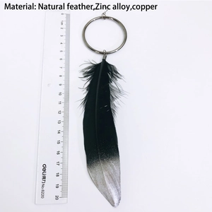 Vintage Halloween feather earrings with metallic skull web ring and silver tips
