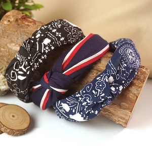 Retro Knot Headbands For Women Vintage Paisley Striped Print Fabric Hair Bands Bohemian Style Fashion Hair Accessories