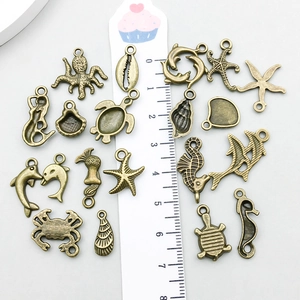 Meeresbewohner Anhänger Set aus Bronze im Vintage Stil für DIY Schmuckherstellung