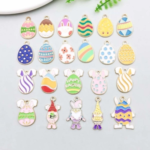 Easter Enamel Alloy Charms Egg Rabbit Gnome Design DIY Jewelry Making Accessories For Necklace Bracelet Crafting Jewelry Findings