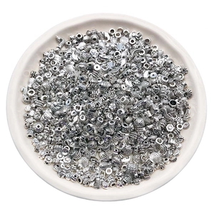 Mixed set of silver plated ocean themed beads and spacers for DIY jewelry making