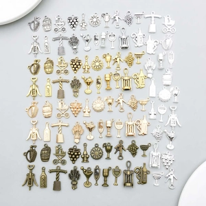 Zinklegierung Wein Thema Charms Gemischte Weinflasche Tasse Trauben Öffner Anhänger Für DIY Schmuckherstellung Halskette Armband Zubehör