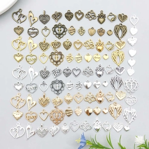 Ciondoli in Lega Vintage a Forma di Cuore e Ala per Creazione Gioielli Fai da Te Accessori per Collane Bracciali Ciondoli Amore Galvanizzati