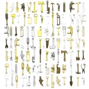 Pendentifs outils miniatures en alliage pour création de bijoux DIY en divers coloris