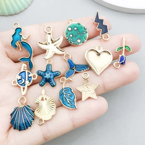 Pendentifs animaux en émail bleu et alliage de zinc pour bijoux tenus en main