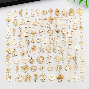 Breloques en Alliage de Zinc Or KC Mixtes Pendentifs pour Fabrication de Bijoux DIY Collier Bracelet Arbre de Vie Rose Cœur Note de Musique