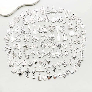 Assorted silver alloy charms in tree, heart and flower shapes for DIY jewelry making