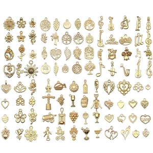 Lot de 100 pendentifs en alliage doré avec Arbre de Vie et fleurs pour bijoux DIY