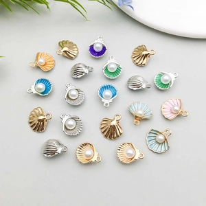 Pendentifs coquillages colorés avec perles et émail pour la création de bijoux DIY
