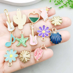 Colorful enamel star and moon alloy charms set for DIY jewelry and necklaces