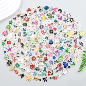Assorted colorful enamel star moon alloy pendants for DIY necklace jewelry making