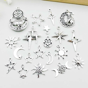 20pcs antique silver alloy sun moon star charms for DIY jewelry making necklaces