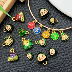 DIY Drakenbootfestival legering zongzi bedels set met emaille voor sieraden maken