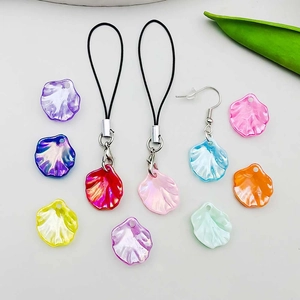 Colorful iridescent cabbage leaf pendants in various pearlescent acrylic finishes for DIY