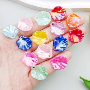 Colorful acrylic cabbage leaf petal pendants for DIY jewelry making in various shades
