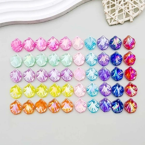 Iridescent Acrylic Cabbage Leaf Pendants DIY Jewelry Making Accessories Colorful Floral Leaf Charm For Necklace Bracelet