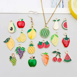 Pendentifs émaillés en alliage fruits et légumes pour la création de bijoux DIY