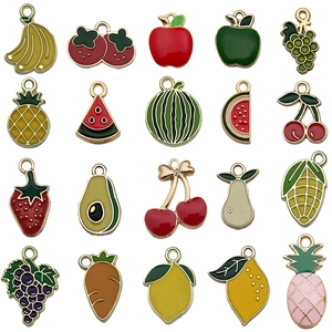 Pendentifs colorés en émail fruits et légumes pour la création de bijoux DIY personnalisés