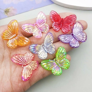 Bunte lichtdurchlässige Acryl-Schmetterlingsanhänger mit AB-Beschichtung für DIY-Schmuck