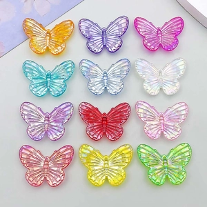 Irisierende Acryl Schmetterling Anhänger Für DIY Schmuckherstellung Bunte Tier Anhänger Für Halsketten Armbänder Täglich Mode Accessoires Damen Mädchen