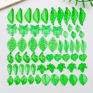 Transparent Green Acrylic Leaf Pendants Mixed Styles Nature Inspired Botanical Charms For DIY Jewelry Making Accessories