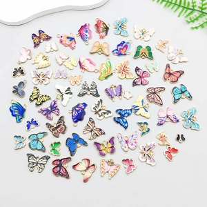 Pendentifs papillons colorés en alliage émaillé pour la création de bijoux DIY