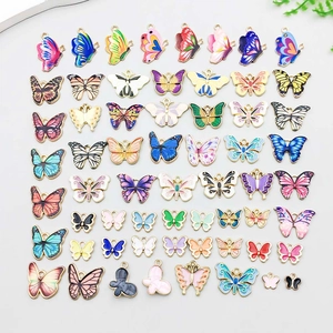 Pendentifs Papillon en Alliage de Zinc Émaillé Charmes Animaux Colorés pour la Fabrication de Bijoux DIY Colliers Bracelets Accessoires Femme Artisanat