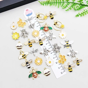 Bunte Bienen und Blumen Legierungs-Anhänger für DIY-Schmuckherstellung Zubehör