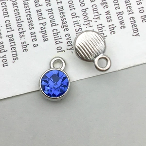 Detailed view of silver alloy star pendant showing blue crystal front and textured back