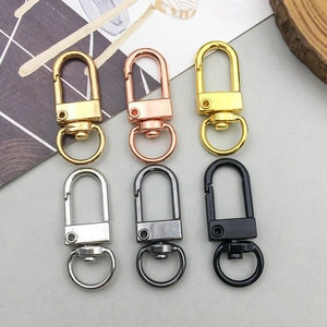 Rotating lobster clasp set in six metallic colors for DIY keychains and bag charms