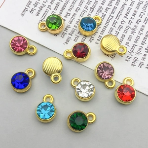 Antique gold alloy pendants with colorful star stones for DIY jewelry making