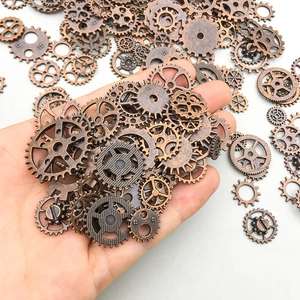 Steampunk mixed vintage copper gears and cogs for DIY jewelry making pendants