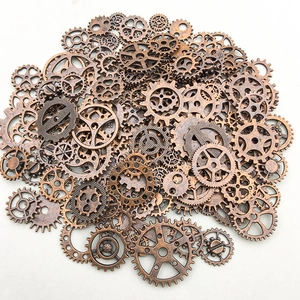Vintage Red Copper Zinc Alloy Gear Pendants Steampunk Style Mixed Mechanical Gears For DIY Jewelry Making Crafts Accessories