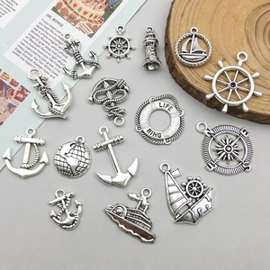 Détails de breloques nautiques en alliage argenté antique pour la création de bijoux