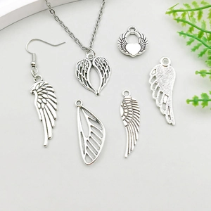 Pendentifs en forme de plume d'argent vintage et accessoires pour bijoux DIY