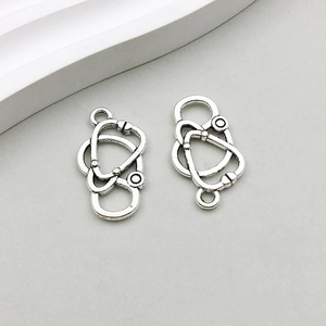 Ciondoli a cuore stetoscopio in argento antico in lega per gioielli DIY set di 2