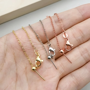 Verstelbare DIY-ketting met naald in goud, zilver en roségoud voor sieraden maken