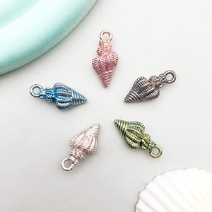 Colorful sea shell and conch alloy pendants for DIY jewelry making accessories set