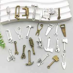Ensemble de breloques d'outils en alliage argent et bronze antique pour bijoux DIY