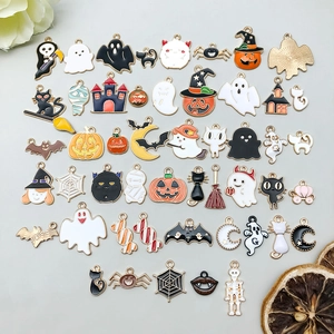 Pendentifs d'Halloween en alliage avec citrouilles, fantômes et chauves-souris pour bijoux DIY